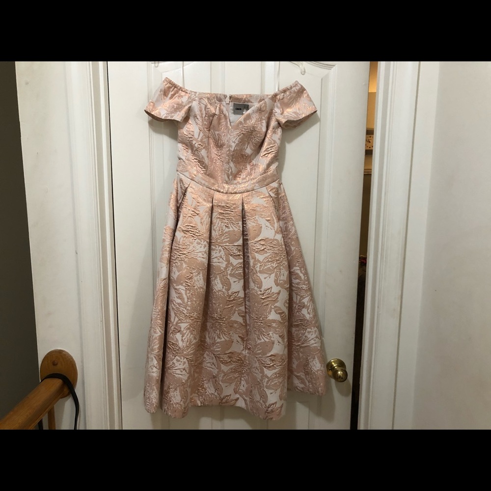 Metallic rose Gold ASOS dress